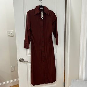 Women’s burgundy button front dress
